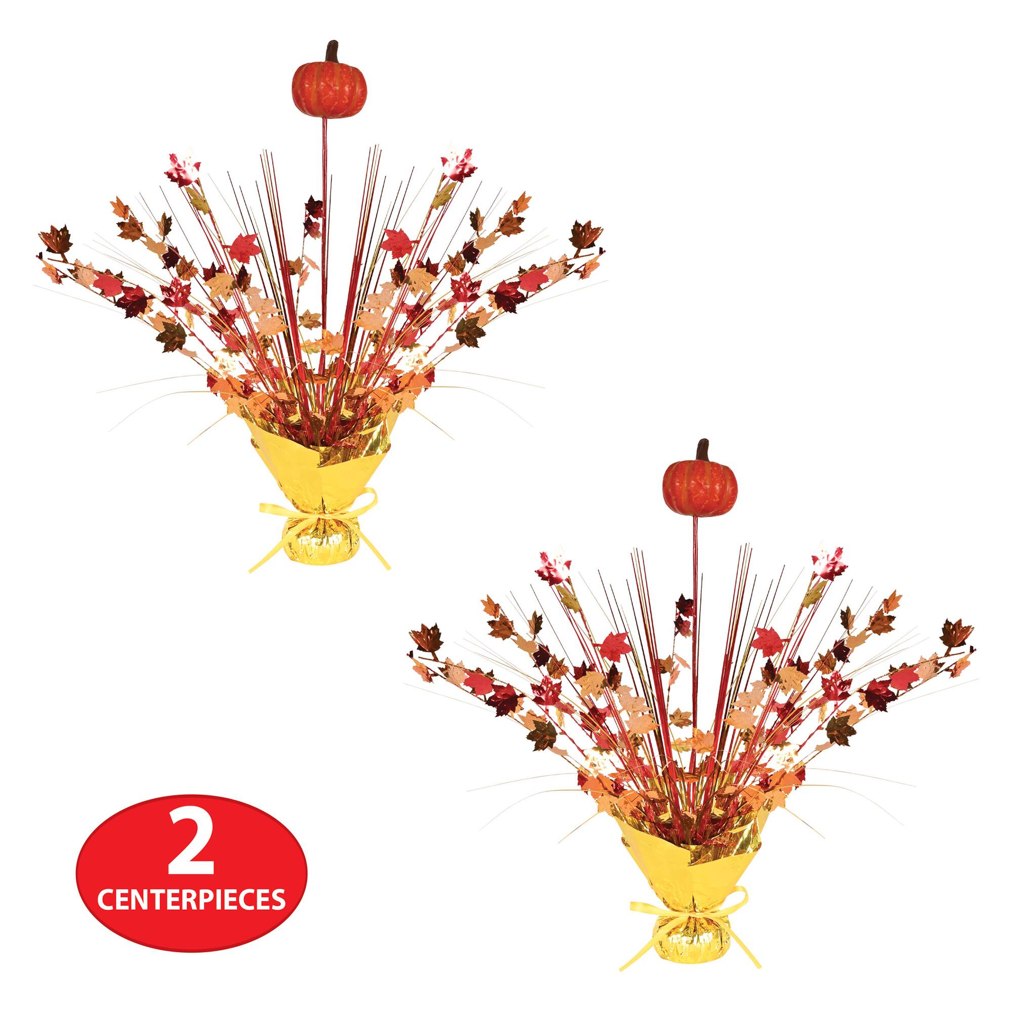 Beistle 16.75" Fall Gleam 'N Centerpieces Spray Set
